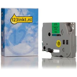 123inkt huismerk vervangt Brother TZe-731 tape zwart op groen 12 mm