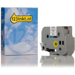 123inkt huismerk vervangt Brother TZe-S251 extra klevend tape zwart op wit 24 mm