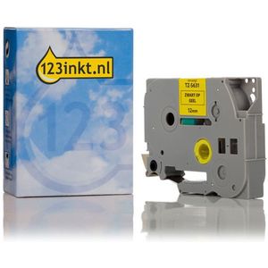 123inkt huismerk vervangt Brother TZe-S631 extra klevend tape zwart op geel 12 mm