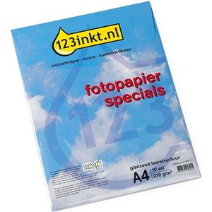 123inkt Specials glanzend fotopapier met leerstructuur 230 grams A4 (10 vel)