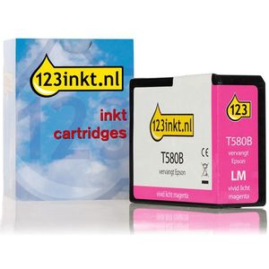 Epson T580B inktcartridge vivid licht magenta (123inkt huismerk)