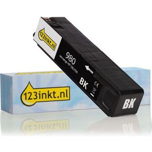 123inkt - Huismerk - Inktcartridge - Zwart - Vervangt HP 980 - Inhoud 256 ml