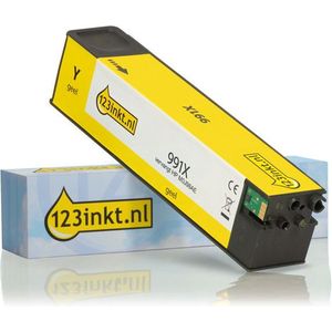 123inkt - Huismerk - Inktcartridge - Geel - Hoge Capaciteit - Vervangt HP 991X (M0J98AE)