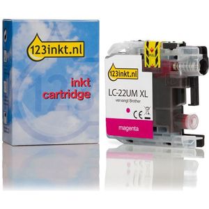 123inkt huismerk vervangt Brother LC-22UM XL inktcartridge magenta