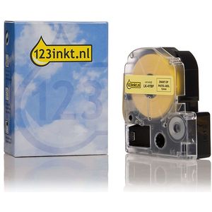 Epson LK-4YBP tape zwart op pastel geel 12 mm (123inkt huismerk)