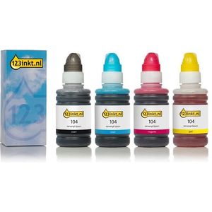Epson - 104-serie - Inktpatroon - Zwart en 3 Kleuren - 70 ml per Fles