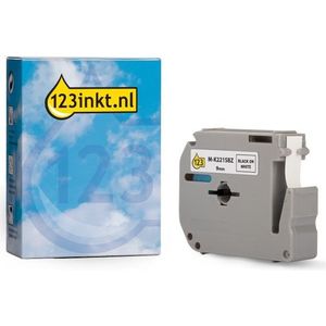 123inkt huismerk vervangt Brother M-K221SBZ niet-gelamineerde tape zwart op wit 9 mm