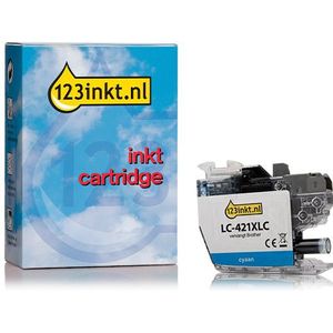 123inkt huismerk vervangt Brother LC-421XLC inktcartridge cyaan hoge capaciteit