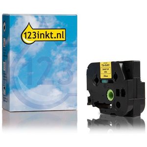 123inkt huismerk vervangt Brother TZe-SL651 zelflaminerend tape zwart op geel 24 mm