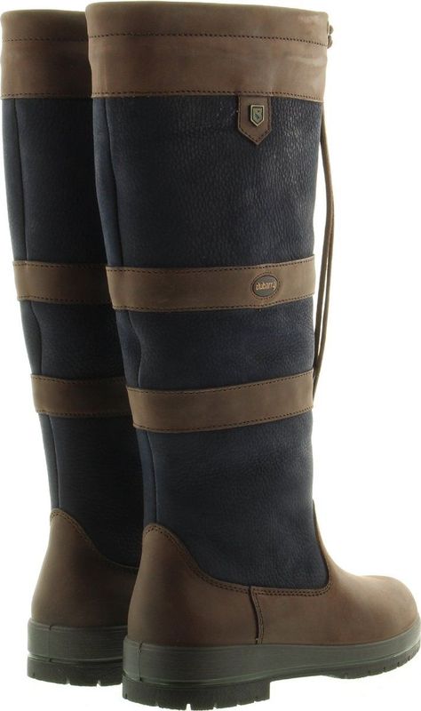 Dubarry - Galway Slimfit - Regenlaarzen - Navy Brown - Leer met Cordura