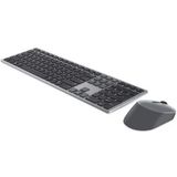 DELL KM7321W toetsenbord Inclusief muis RF draadloos + Bluetooth AZERTY Frans Grijs, Titanium