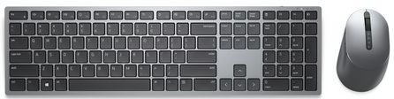 DELL KM7321W toetsenbord Inclusief muis RF draadloos + Bluetooth AZERTY Frans Grijs, Titanium