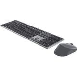 DELL KM7321W toetsenbord RF-draadloos + Bluetooth AZERTY Belgisch Inclusief muis Grijs, Titanium