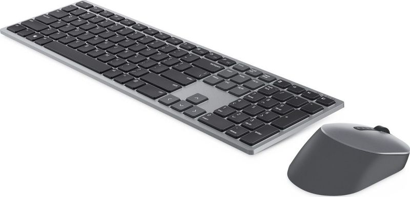 DELL KM7321W toetsenbord RF-draadloos + Bluetooth AZERTY Belgisch Inclusief muis Grijs, Titanium