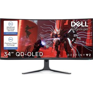 Alienware AW3423DW LED display 86,8 cm (34.2") 3440 x 1440 Pixels Quad HD OLED Wit, Zwart