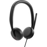 Dell WH3024 Headset Bedraad Hoofdband Oproepen/muziek USB Type-C Zwart