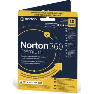 Symantec Norton 360 Premium - 1 Gebruiker - 10 Apparaten - 1 Jaar