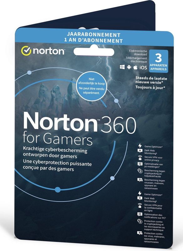 Norton - 360 - Antivirus - 3 Apparaten - 1 Jaar - Windows - Mac - Android - iOS - 50GB Cloud Opslag