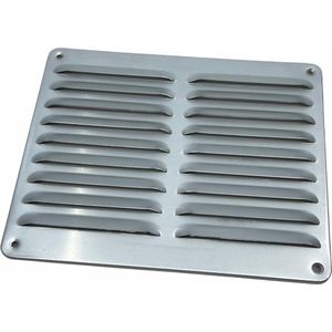 SENCYS ventilatierooster - schoepenrooster - geanodiseerd aluminium - 24.5 x 19.5 cm - mat geborsteld - luchtdoorlaat 73 cm²