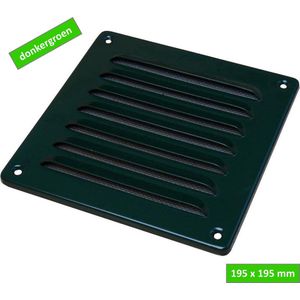 SENCYS Ventilatierooster - Donkergroen - Zaans groen - Aluminium - 19.5 x 19.5 cm - Horrengaas - Luchtdoorlaat 63 cm²  - RAL 6005