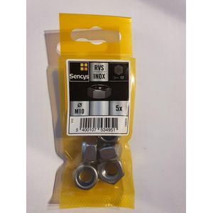 Sencys Tegenmoer Rvs M10 5st | Moeren