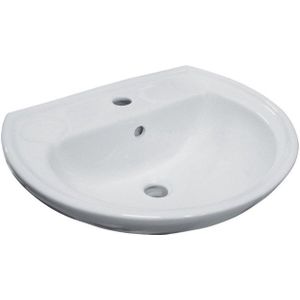 Nemo Go Atlas lavabo 50x41 cm porselein wit met doorgestoken kraangat overloopbeveiliging voor elk type kraan ATLAS (FS110019100000)