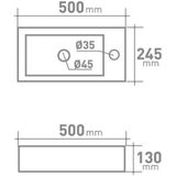 Fontein vm go recto rechthoek 24x50x12 cm porselein glans wit