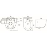 Wandcloset Aquaflow zonder Spoelrand met Soft-close Take-off design Zitting