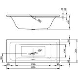 Ligbad vmk go baldo sm duo 170x75x45 cm incl. Poten acryl wit