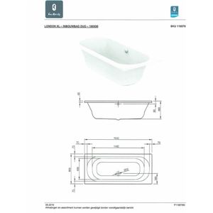 Saniclass Stuttgart Ligbad - 190x90x48cm - acryl - duo - glans wit