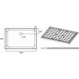 Douchebak vm go helion 120x80x3.5 cm composiet rechthoek wit verstevigd