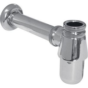 Go by Van Marcke sifon voor wastafel zonder plug chroom 54 x D32 met afvoerbuis