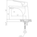 Nemo Go Move wastafelmengkraan eengreeps met PushOpen keramische schijven inclusief flexibele slangen en bevestigingsset chroom