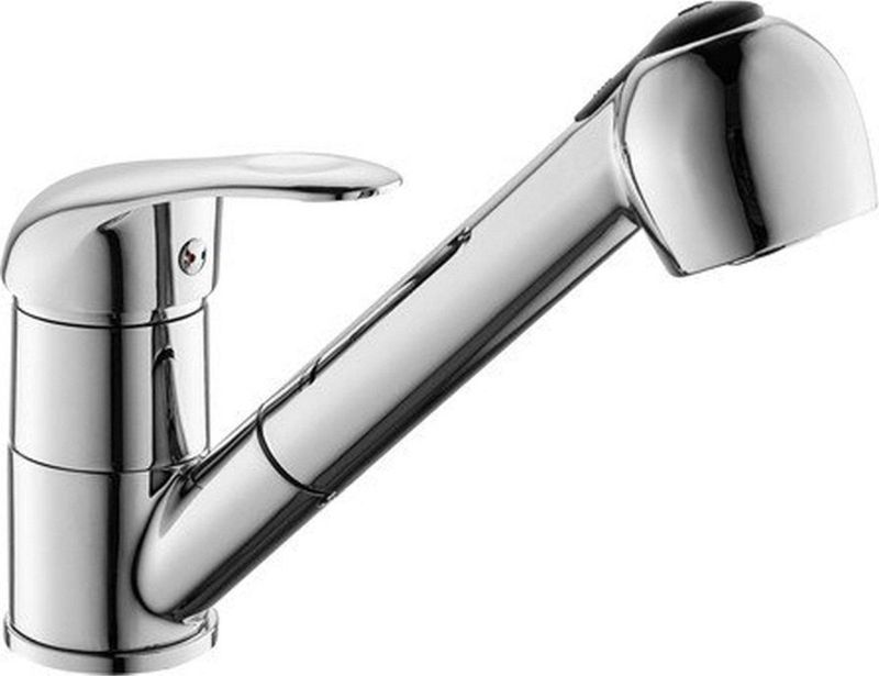 GO by Van Marcke Surf Keuken mengkraan - eengreep - uittrekbare sproeier - waterbesparend - mobiele bek - keramische schijven - flexibele slangen - bevestigingsset 81018-14A