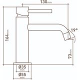 Wastafelkraan vmk go cocoon inox 16,4x13 cm incl. Easy-move hendel rvs look