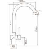 GO by Van Marcke Cocoon inox eengreepsmengkraan keuken mobiele bek keramische schijven inclusief flexibele slangen en bevestigingsset 402102C-SS