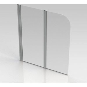 Nemo Start Pannello Badwand - Helder Veiligheidsglas - 2 Delig - Aluminium Profielen