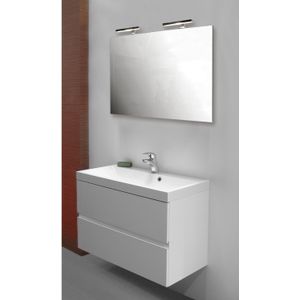 Badkamermeubelset go by van marcke roxanne 80 cm met spiegel hoogglans wit