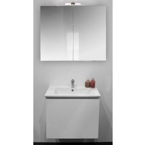 Badkamermeubelset go by van marcke joelle 60 cm compleet met spiegelkast wit