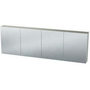 Nemo Spring Nebulo spiegelkast - 200x65x17.8cm - 4 deuren - glazen leggers - met stopcontact - zonder schakelaar - kleur: White Standard 20037016