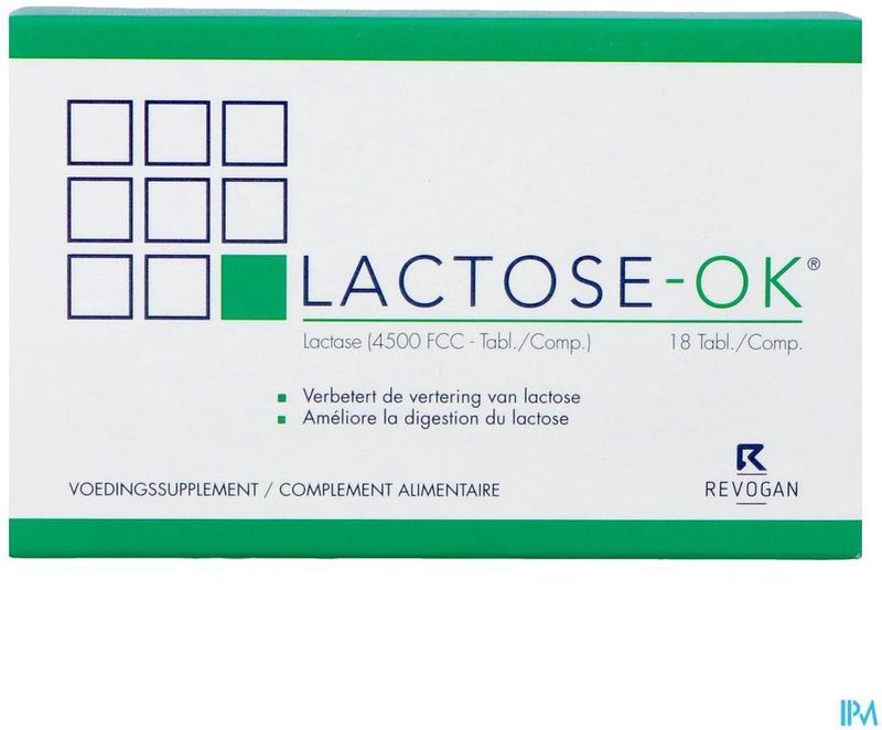 Lactose-OK - Voedingssupplement - Vertering - Lactase - Gist