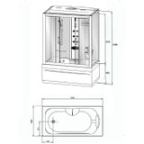 Paris bad-douche cabine 170x90cm hoogte 220cm veiligheidsglas 5mm