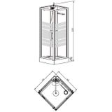 Wiesbaden Thermo Complete Douchecabine 80 X 80 X 218 Cm. Aluminium 5 Mm. Glas