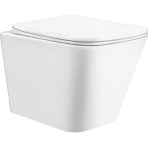 Wandcloset BWS Piazza Rimless Glans Wit (Inclusief Softclose Quickrelease Bril)