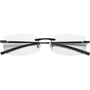 SILAC - Black Metal 7097 - Leesbril voor heren - Rechthoekige lenzen - Randloze stijl - Lichtgewicht, resistente en comfortabele lezers - Blauw, Grijs, +1.25