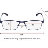 SILAC - Rechthoekige Leesbril - Grijs - Metaal - Dioptrie +2,25