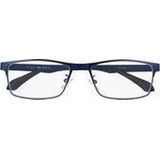 Silac - Blue Metal 7306 - Heren leesbril - rechthoekige lenzen - mat metalen frame - lichtgewicht, resistente en comfortabele lezers - Diopters +2.50 - blauw