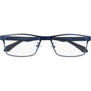 Silac - Blue Metal 7306 - Heren leesbril - rechthoekige lenzen - mat metalen frame - lichtgewicht, resistente en comfortabele lezers - Diopters +2.50 - blauw