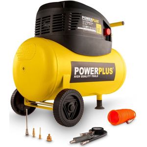 Powerplus POWX1730 Compressor - Luchtcompressor - 1100W - 8 bar - Olievrij - 24L tankinhoud