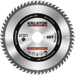 Kreator KRT020419 Zaagblad hout 200 mm - 60T